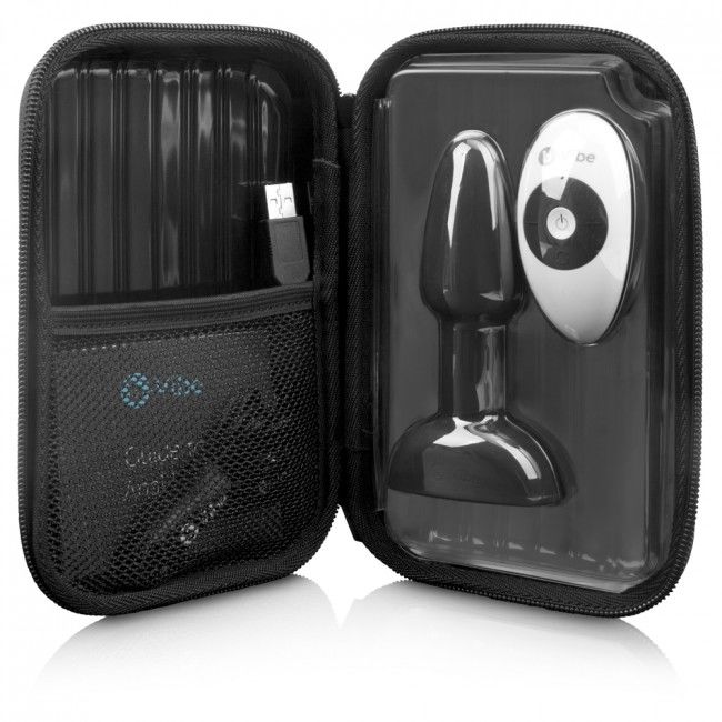 B-VIBE - PLUG ANALE RIMMING CON TELECOMANDO, NERO PICCOLO