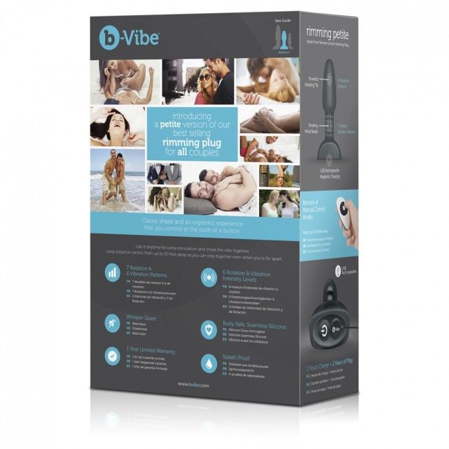 B-VIBE - PLUG ANALE RIMMING CON TELECOMANDO, NERO PICCOLO