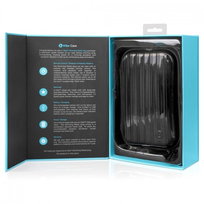 B-VIBE - PLUG ANALE RIMMING CON TELECOMANDO, NERO PICCOLO