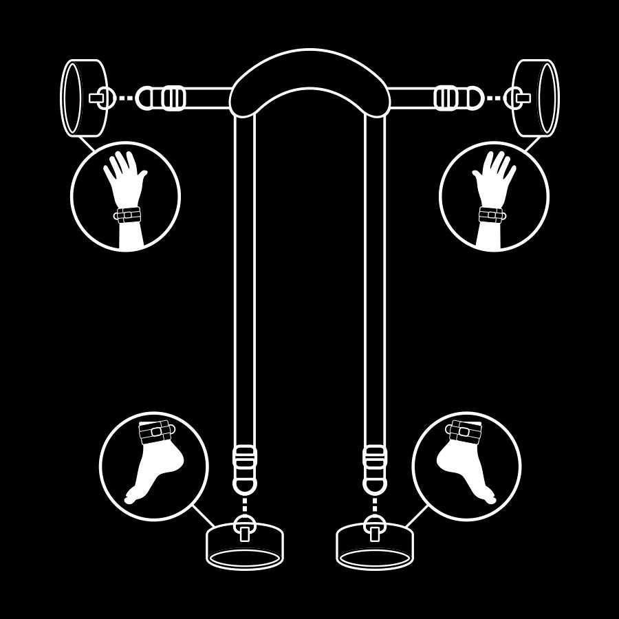 FETISH SUBMISSIVE - POSITION MASTER CON 4 MANETTE RIVESTITE IN NEOPRENE