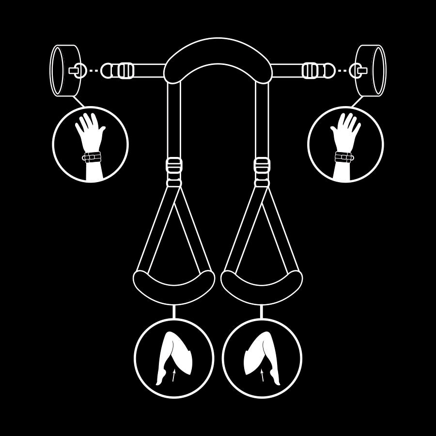 FETISH SUBMISSIVE - POSITION MASTER DIVARICATORE CON MANETTE RIVESTITE IN NOPRENE