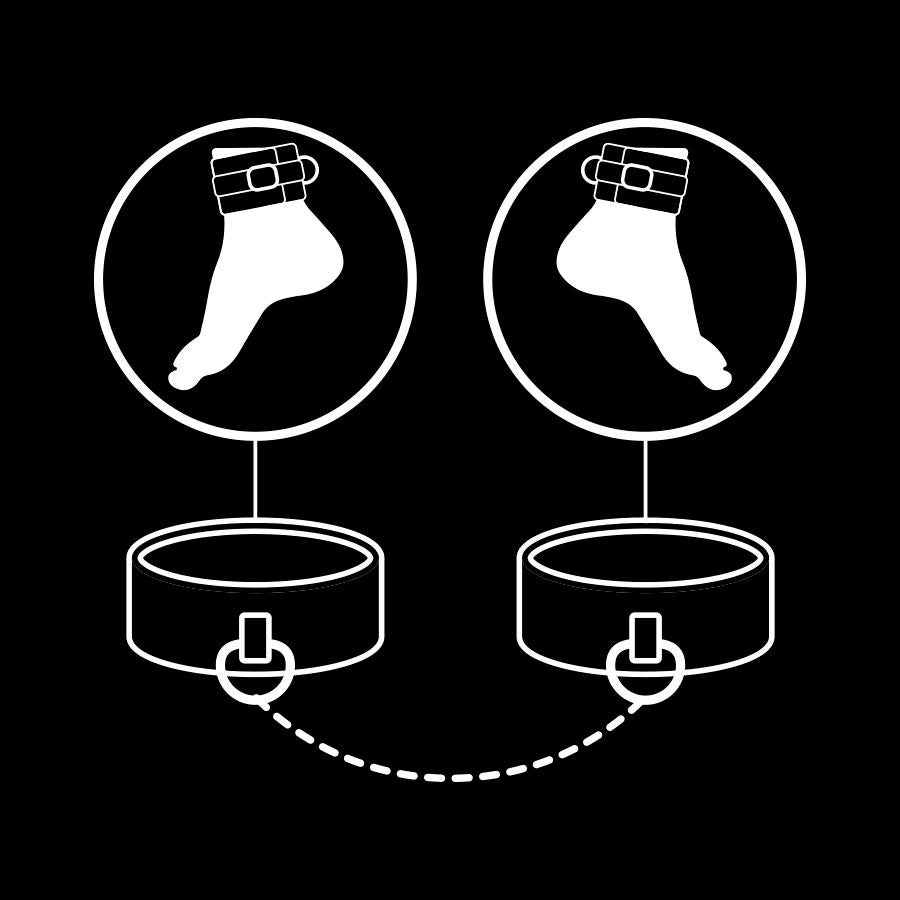 FETISH SUBMISSIVE - MANETTE PER LA CAVIGLIA IN PELLE VEGANA CON FODERA IN NOPRENE