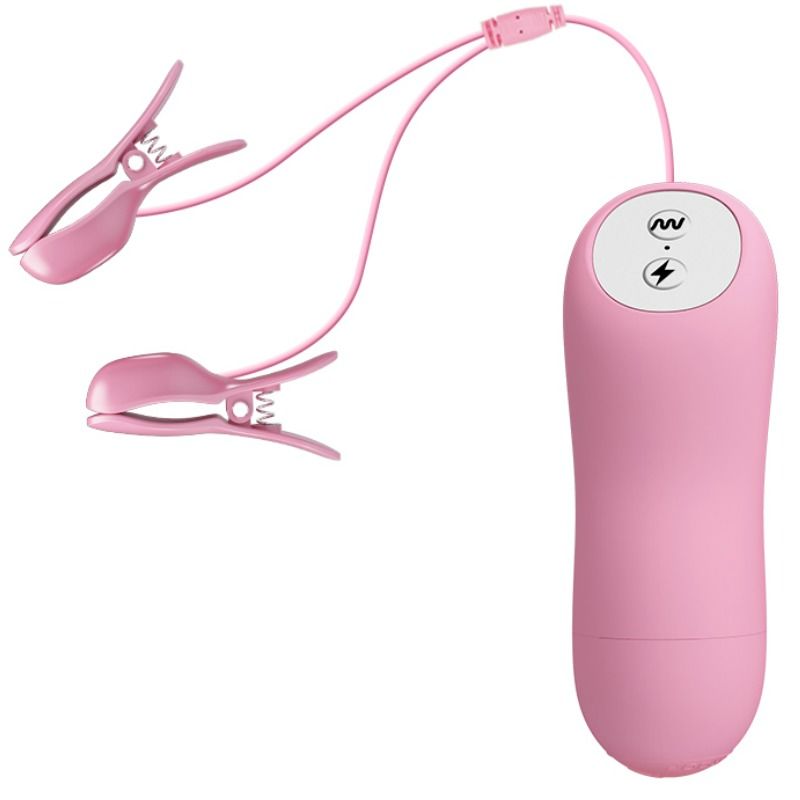 MORSETTI PER CAPEZZOLI VIBRANTI ELETTROSTIMOLANTI ROMANTIC WAVE ROSA