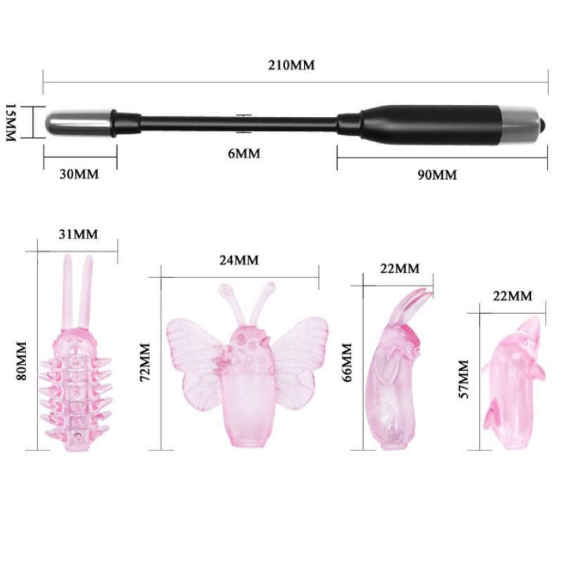 BAILE - WIZARD MAGIC WAND STIMOLATORE VIBRANTE 4 TESTINE