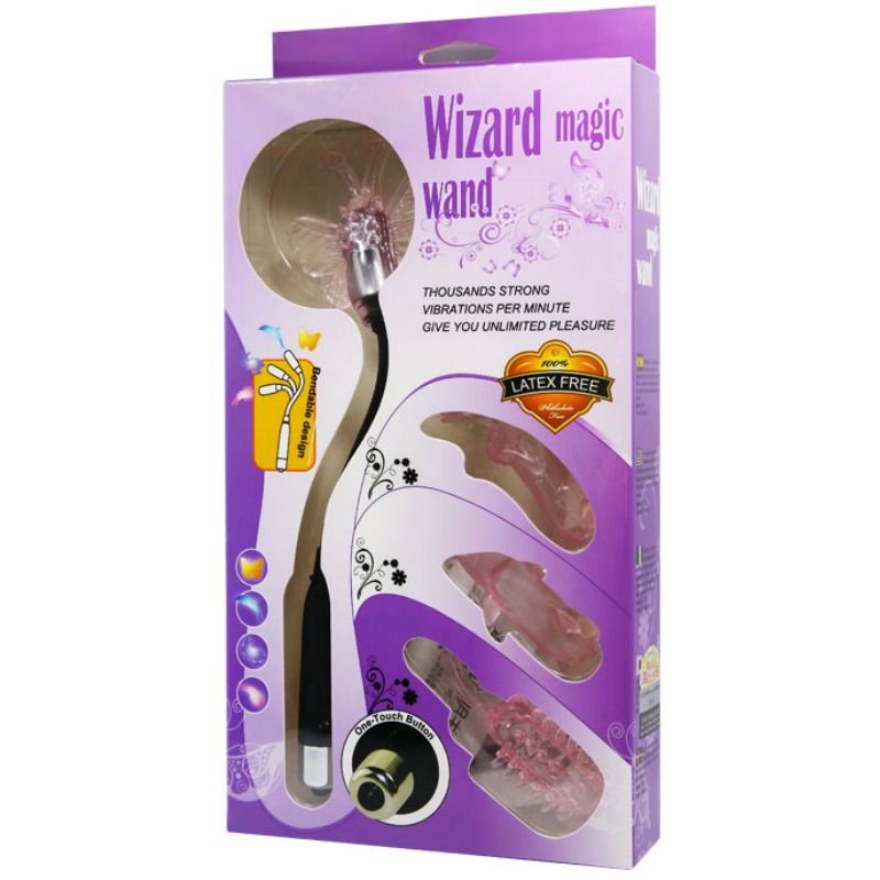 BAILE - WIZARD MAGIC WAND STIMOLATORE VIBRANTE 4 TESTINE