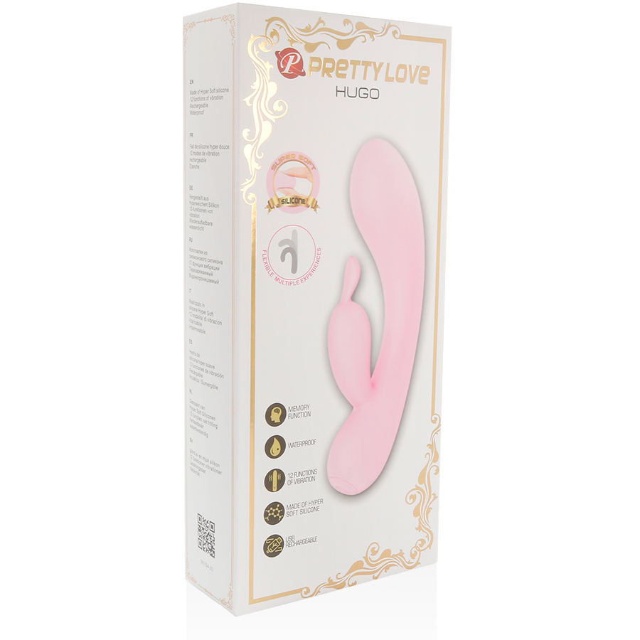 PRETTY LOVE - HUGO VIBRATORE CON RABBIT IN SILICONE