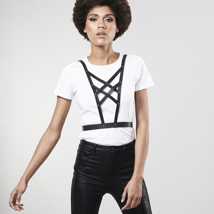 BIJOUX - INDISCRETS MAZE HARNESS INCROCIATO CON SCOLLO NERO