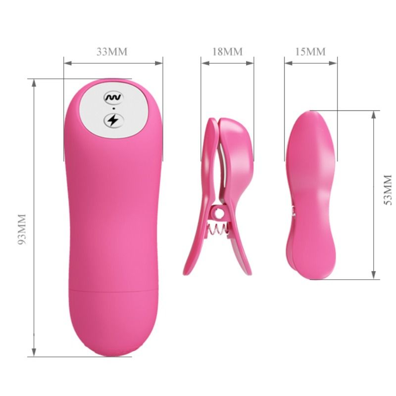 BAILE - ROMANTIC WAVE PINZETTE CON VIBRAZIONE ED ELETTROSHOCK FUCSIA