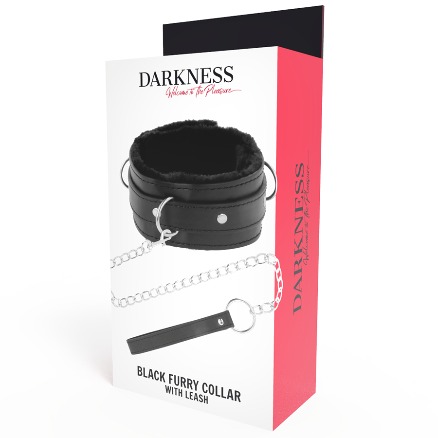 DARKNESS - COLLARE CON GUINZAGLIO IN PELLE PVC