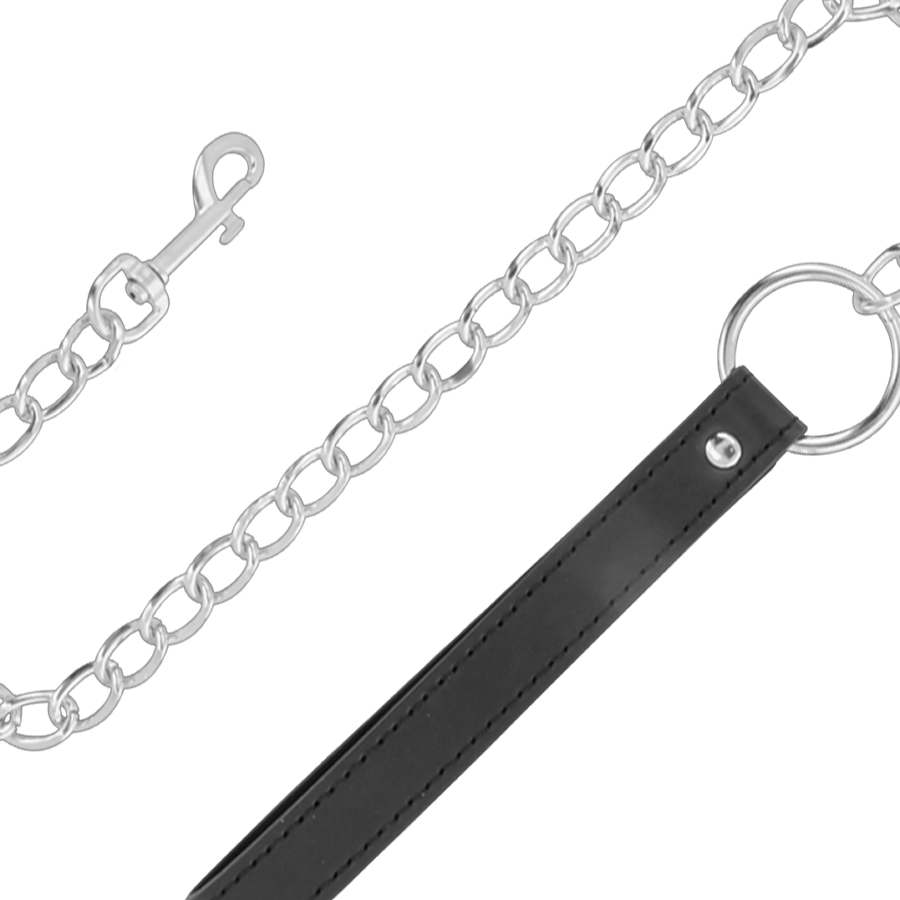 DARKNESS - COLLARE CON GUINZAGLIO IN PELLE PVC