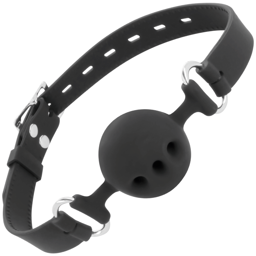 DARKNESS - GAG IN SILICONE FORATO NERO