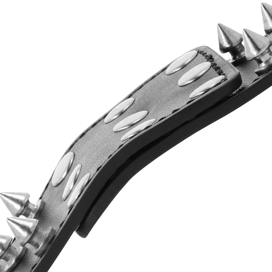 MANETTE NERE CON PUNTE, REGOLABILI SU POLSI E CAVIGLIE, DESIGN SKULLS AND BONES