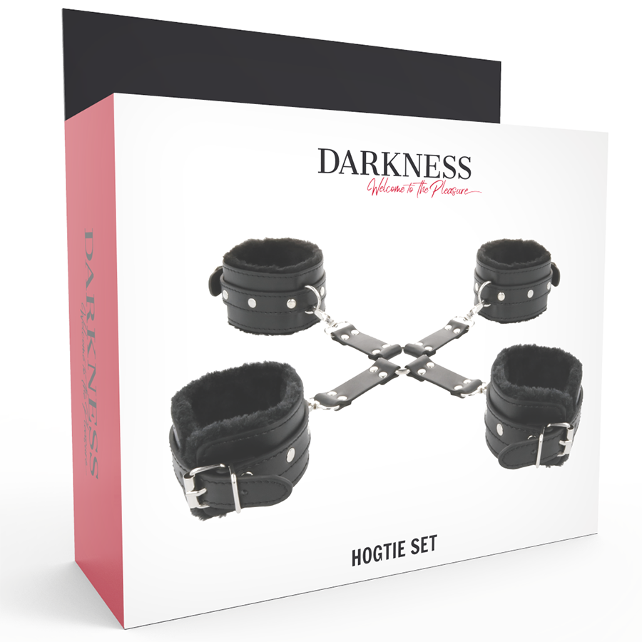 DARKNESS - MANETTE E CAVIGLIERE NERE IN PELLE PVC