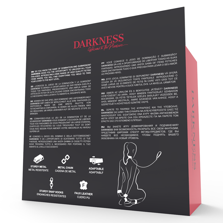 DARKNESS - MANETTE E COLLARE IN VERA PELLE