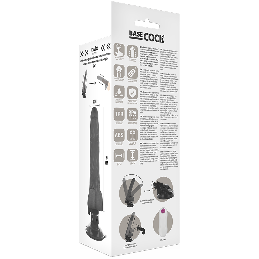 BASECOCK - VIBRATORE REALISTICO TELECOMANDO 19 CM -O- 4 CM