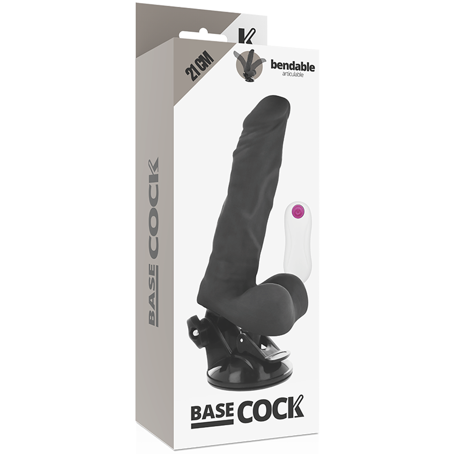 BASECOCK - VIBRATORE REALISTICO CON TELECOMANDO PIEGHEVOLE 21 CM -O- 5 CM