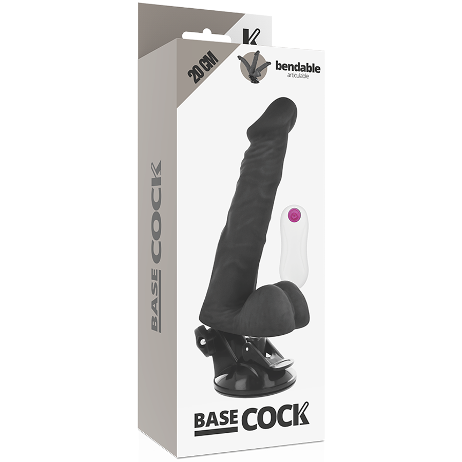 BASECOCK - VIBRATORE REALISTICO CON TELECOMANDO ARTICOLABILE 20 CM -O- 4,5 CM