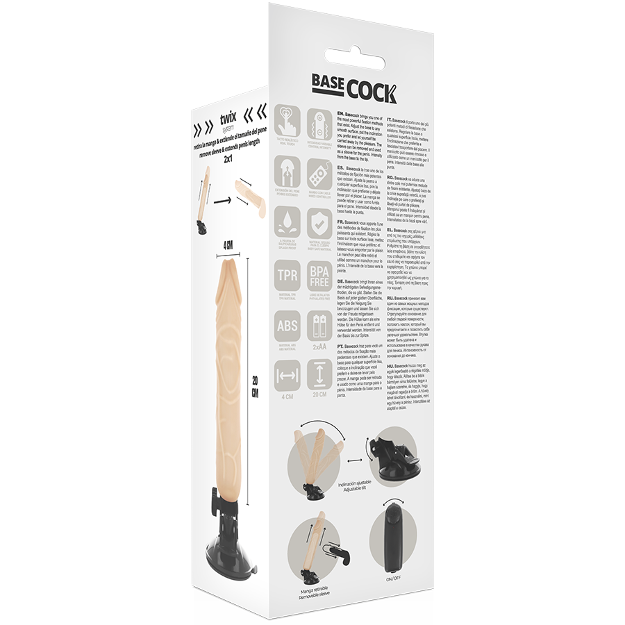 BASECOCK - VIBRATORE REALISTICO TELECOMANDO 20 CM -O- 4 CM