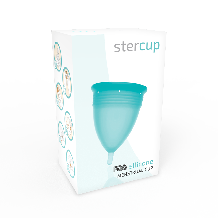 STERCUP - COPPETTA MESTRUALE IN SILICONE FDA ACQUAMARINA - TAGLIA L