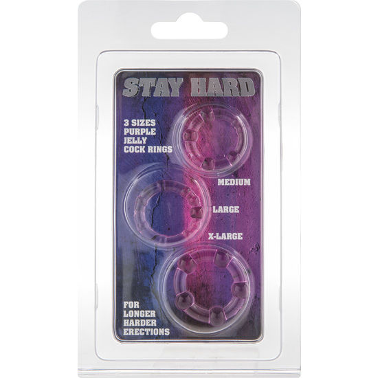 SEVEN CREATIONS - SET DI TRE ANELLI PENE VIOLA