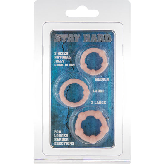SEVEN CREATIONS - SET DI TRE ANELLI PENE NUDE