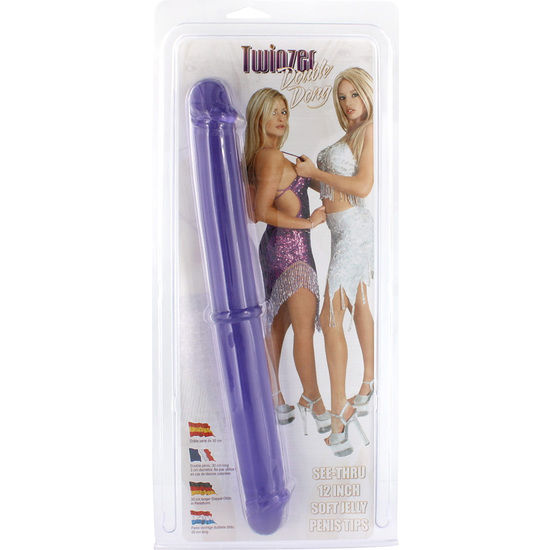 SEVEN CREATIONS - DILDO CON DOPPIA PUNTA 30 CM VIOLA