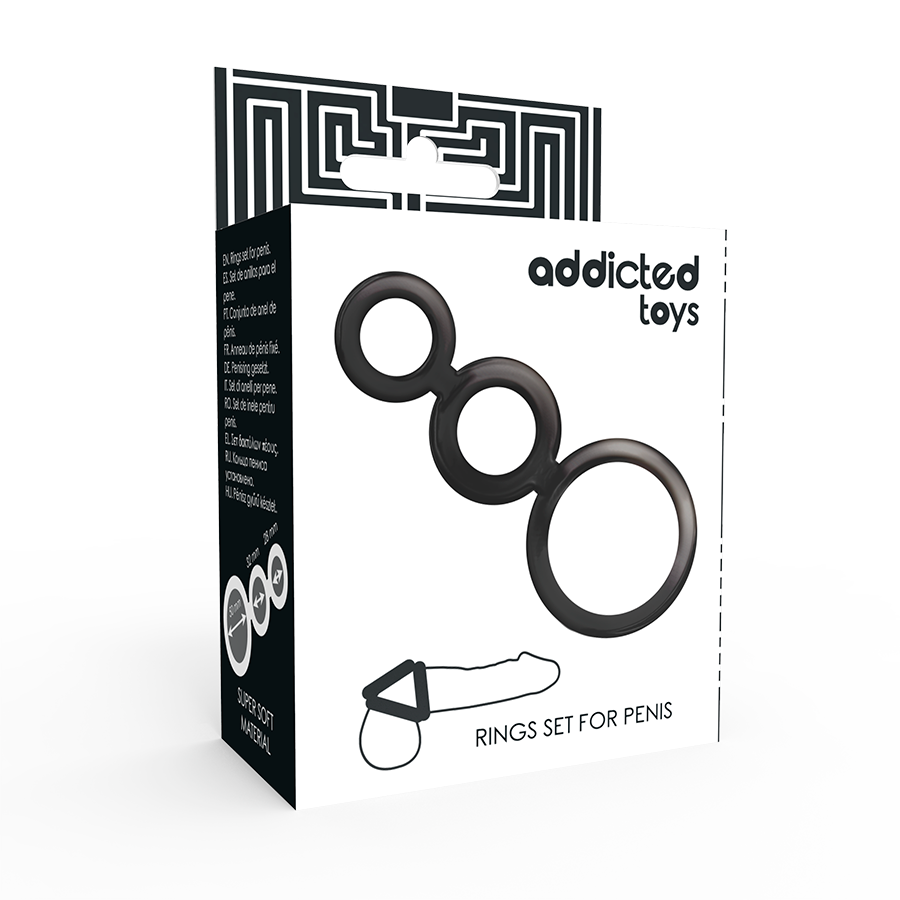 ADDICTED TOYS - SET DI 3 ANELLI PER PENE VARIE MISURE COLOR FUMO