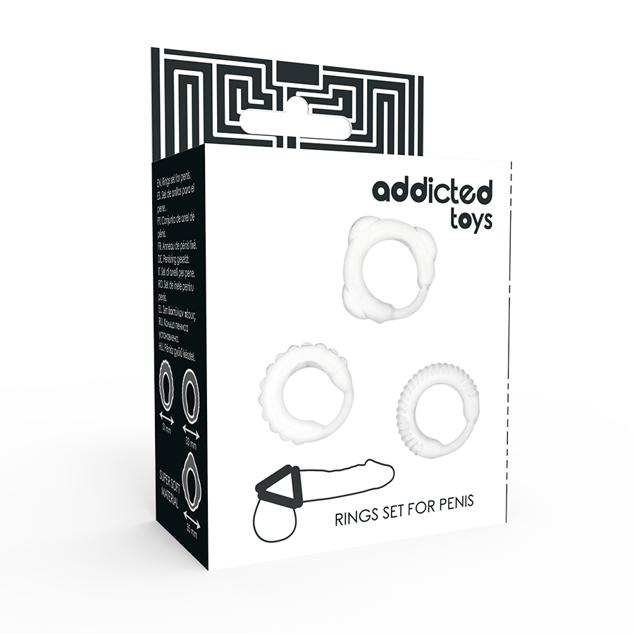 ADDICTED TOYS - SET DI 3 ANELLI VARIE DIMENSIONI TRASPARENTI