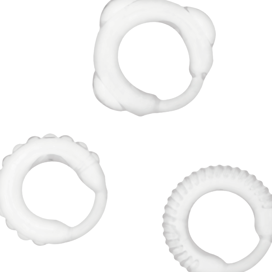 ADDICTED TOYS - SET DI 3 ANELLI VARIE DIMENSIONI TRASPARENTI