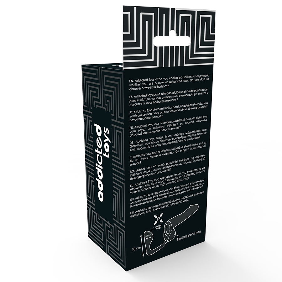 ADDICTED TOYS - ANELLO PENE CON PLUG ANALE NERO