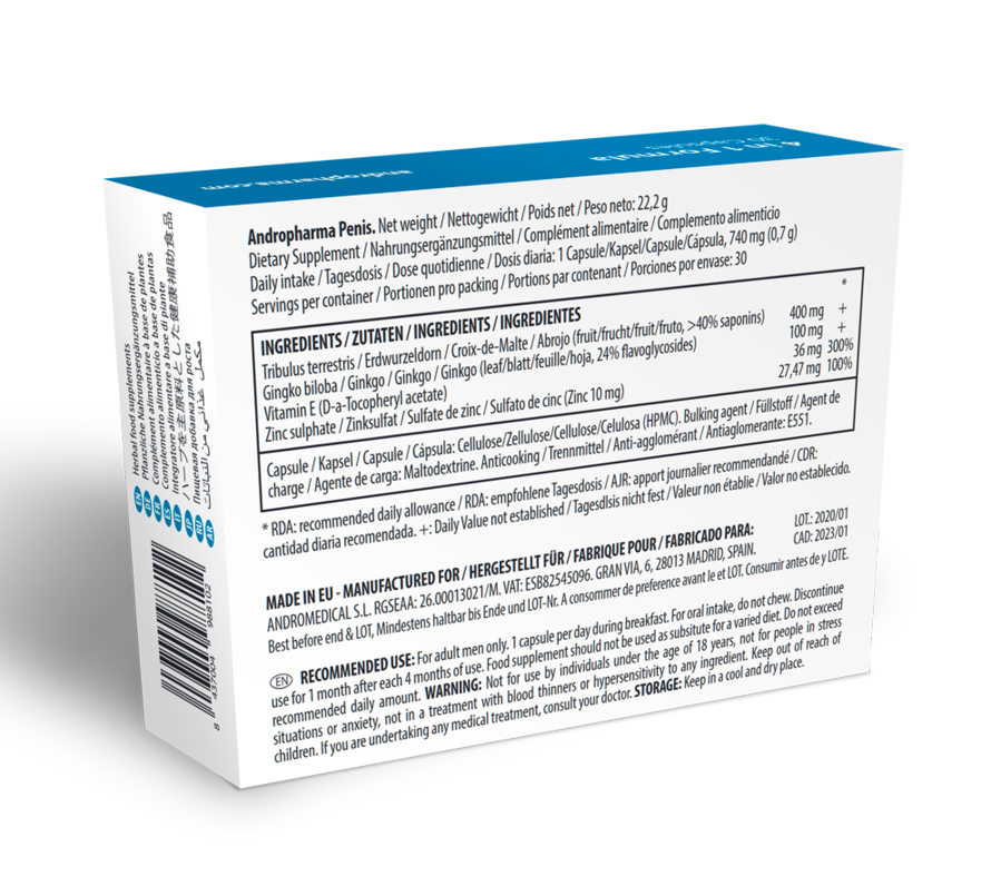 ANDROPHARMA PENIS - INTEGRATORE PER L' INGRANDIMENTO DEL PENE