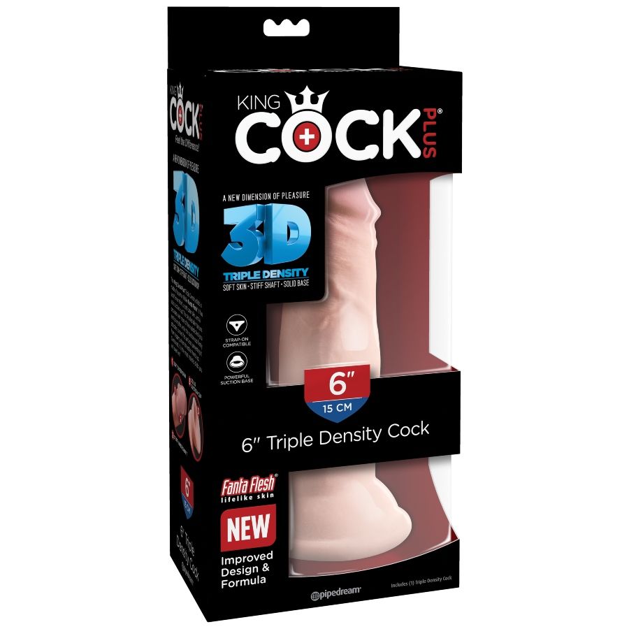 KING COCK - DILDO A TRIPLA DENSITÀ 15 CM