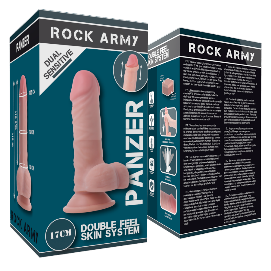 ROCKARMY - PANZER DILDO REALISTICO A DOPPIA DENSITÀ 17 CM -O- 4,46 CM