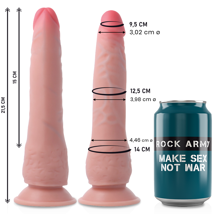ROCKARMY - DILDO CRUSADER A DOPPIA DENSITÀ 21,5 CM -O- 4,46 CM
