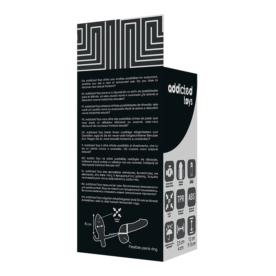 ADDICTED TOYS - DOPPIO ANELLO PENE + PLUG ANALE NERO