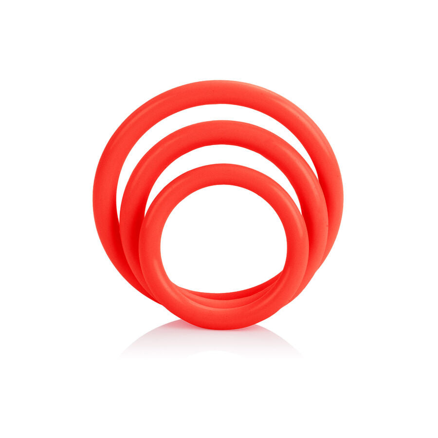CALEXOTICS - TRI-RINGS SET 3 ANELLI PENE ROSSO