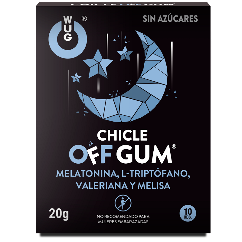 WUG - GOMMA DA MASTICARE OFF GUM CON VALERIANA, TRIPTOFANO, MELISSA E MELATONINA ALLEVIA LO STRESS 10 PZ