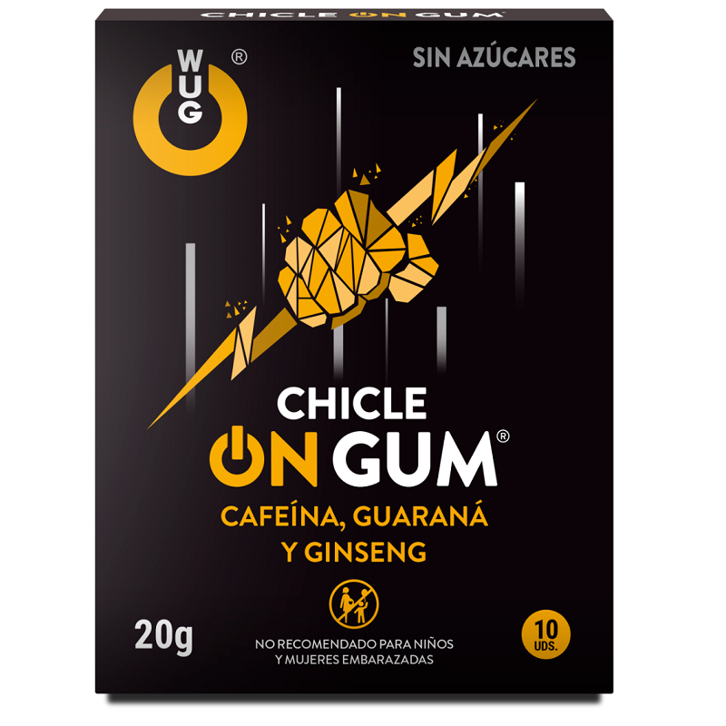 WUG GUM ON GUM CON CAFFEINA, GINSENG E GOMMA DI GUARANÀ- ENERGIZZANTE 10 UNITÀ