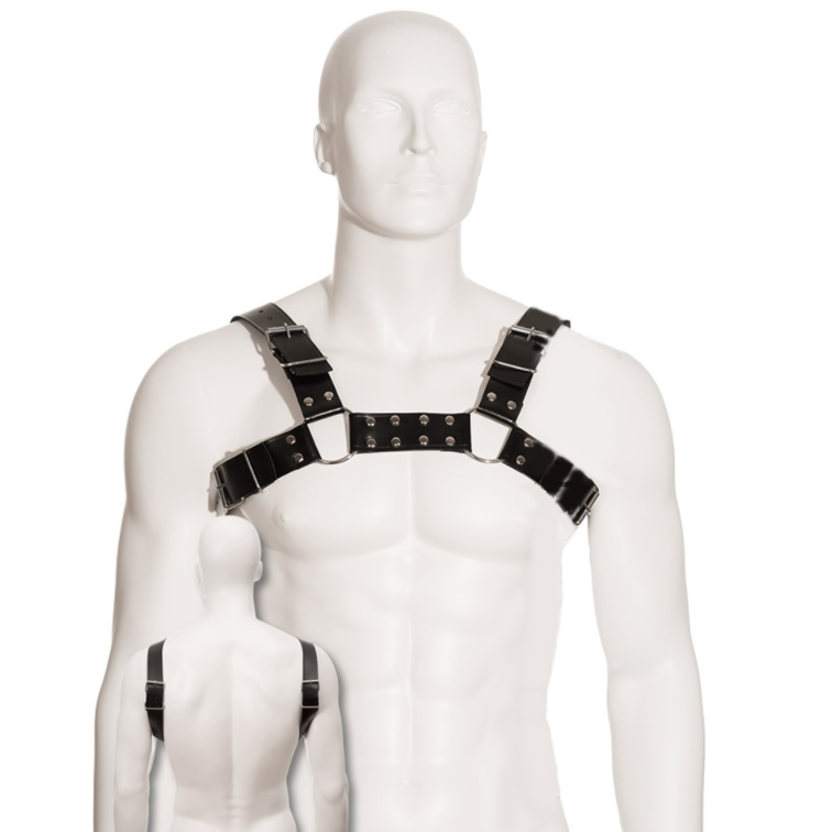 LEATHER BODY - HARNESS BULLDOG NERO