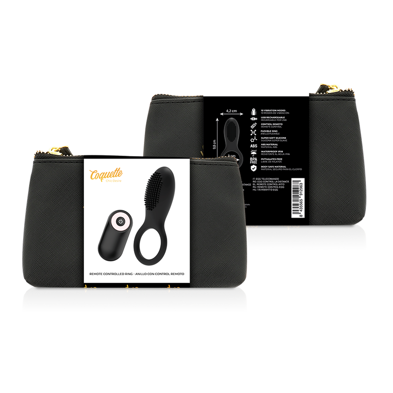 COQUETTE CHIC DESIRE - ANELLO PER IL PENE RICARICABILE CON TELECOMANDO NERO/ORO