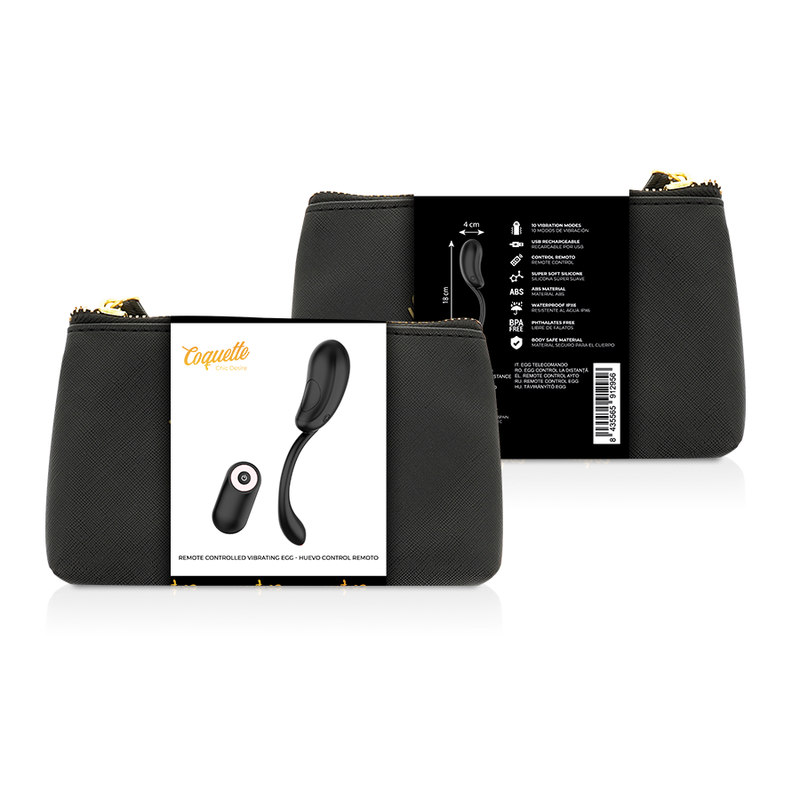 COQUETTE CHIC DESIRE - OVETTO VIBRANTE TELECOMANDO RICARICABILE NERO/ORO