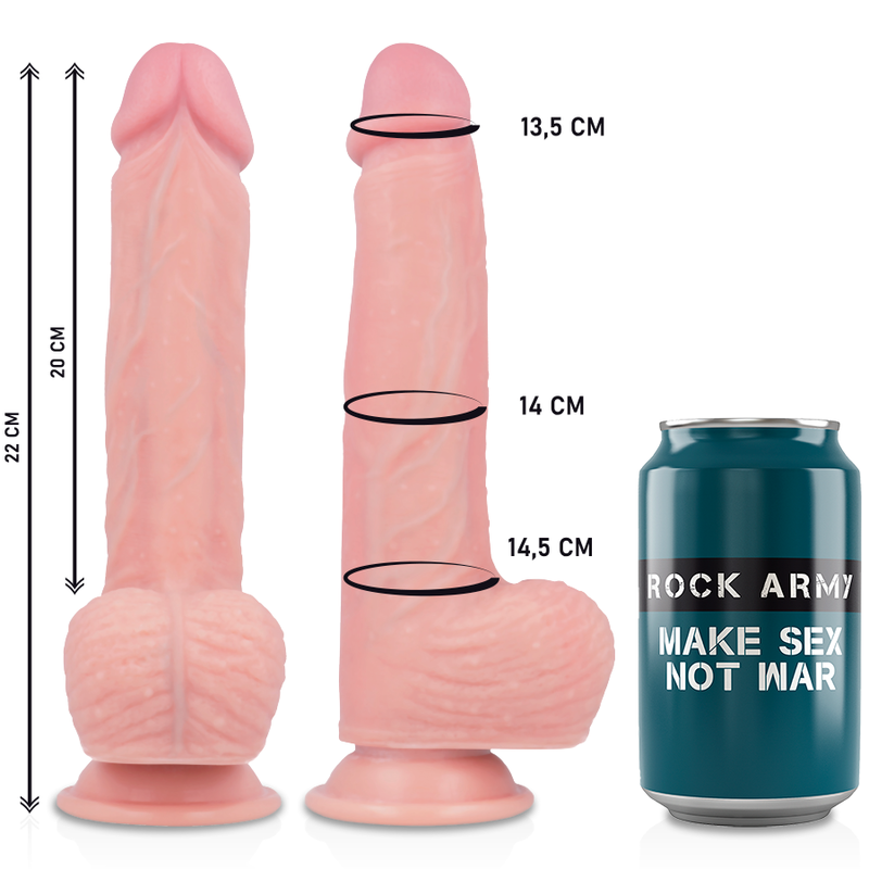 ROCKARMY - HAWK DILDO CON ROTAZIONE E VIBRAZIONE REALISTICO 22 CM -O- 4,6 CM