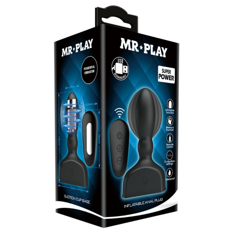 MR PLAY - PLUG ANALE GONFIABILE CON TELECOMANDO NERO