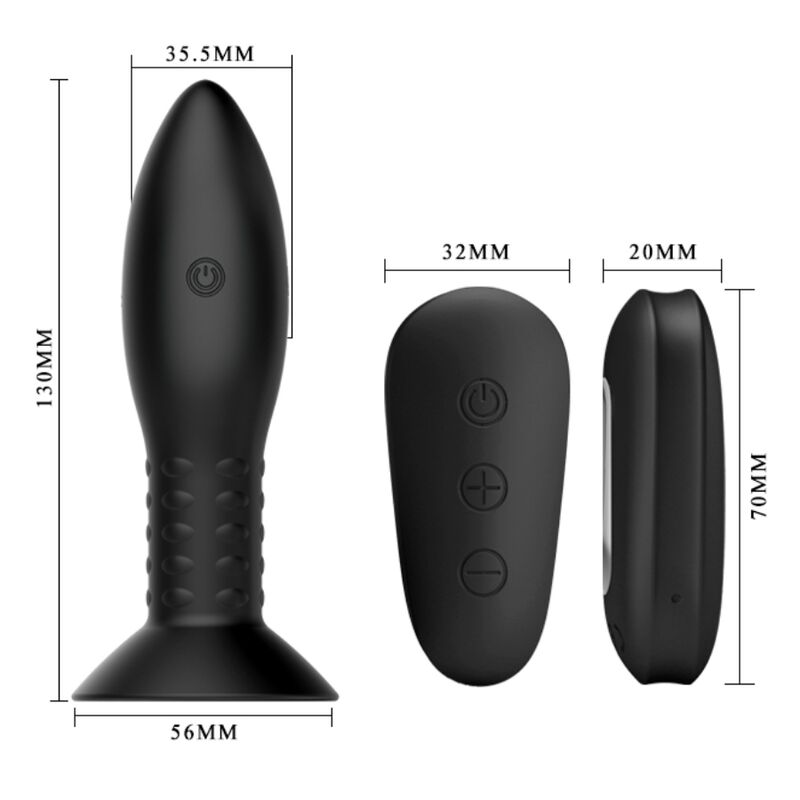 MR PLAY - PLUG CON PALLINE ROTANTI E TELECOMANDO NERO