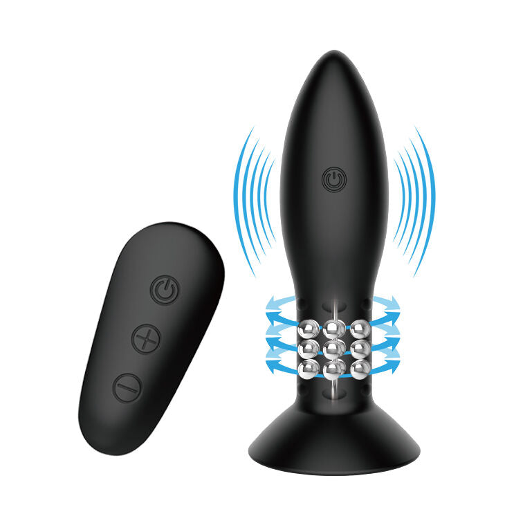 MR PLAY - PLUG CON PALLINE ROTANTI E TELECOMANDO NERO