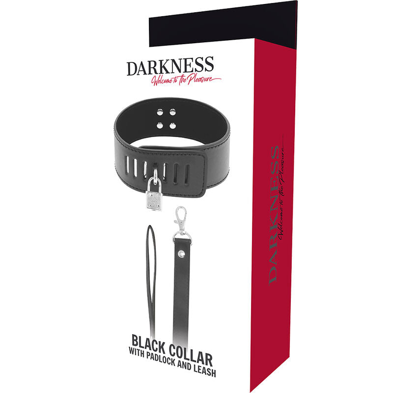 DARKNESS - COLLARE BDSM CON LUCCHETTO NERO