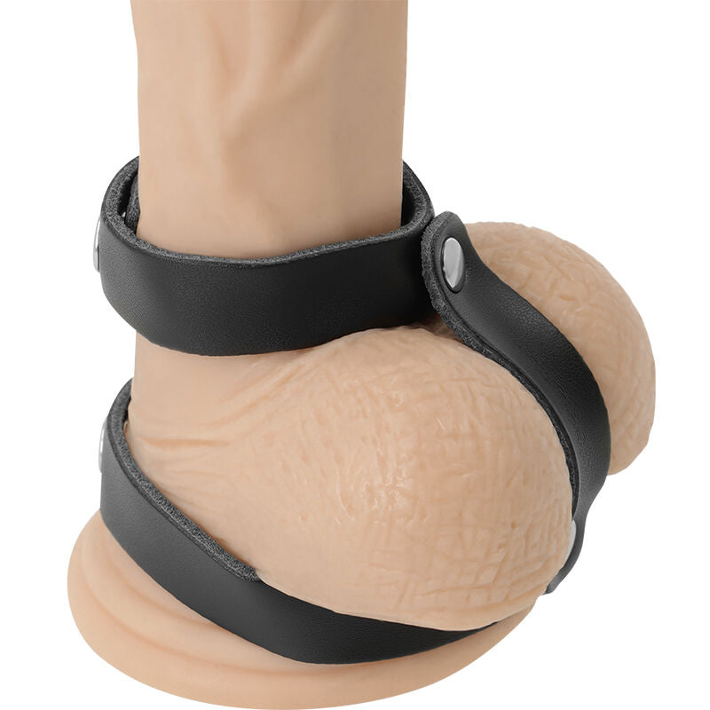 DARKNESS - ANELLO IN PELLE REGOLABILE PER PENE E TESTICOLI