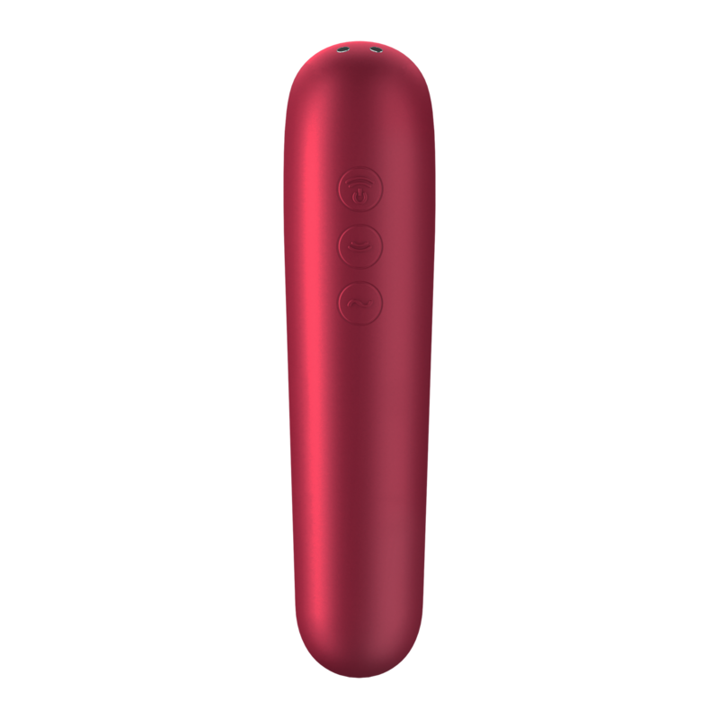 SATISFYER - DUAL LOVE AIR PULSE VIBRATORE E SUCCHIA CLITORIDE CON APP ROSSO