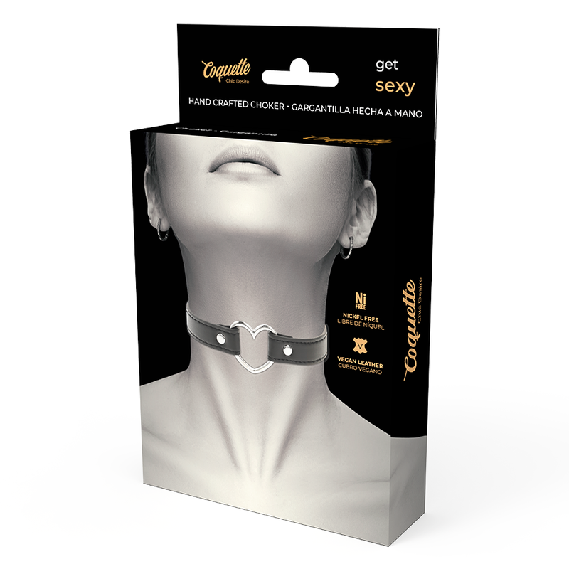 COQUETTE CHIC DESIRE - CHOKER IN PELLE VEGANA CON ACCESSORIO CUORE DONNA