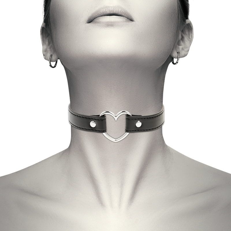 COQUETTE CHIC DESIRE - CHOKER IN PELLE VEGANA CON ACCESSORIO CUORE DONNA